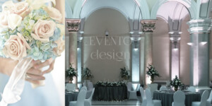 bijela boja za vjenčanja Prekrasno uređen svadbeni domjenak s cvjetnim buketom na stolu