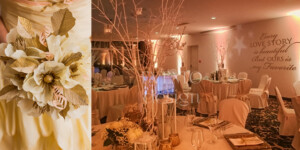 zlatna boja vjenčanja Raskošno vjenčanje sa zadivljujućom zlatnom i bijelom shemom boja, stvarajući bezvremensku i elegantnu atmosferu.